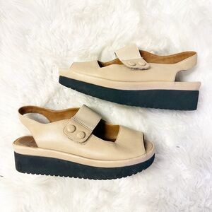 L’Amour Des Pieds Leather Slingback Sandals – Nude Beige – Size 7M